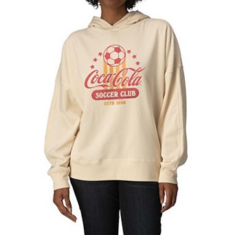 Women's Coca-Cola Soccer Club Estd 1886 Oversized Fleece Hoodie Sweatshirt