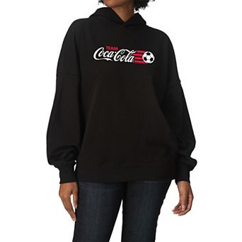 Women's Coca-Cola Team Soccer Oversized Fleece Hoodie Sweatshirt
