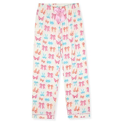 Sleep On It Girls 2-Piece Short-Sleeve Button Down Coat Pajama Top and Pajama Pants Set w Scrunchie