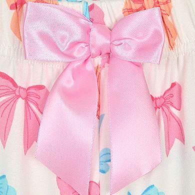 Sleep On It Girls 2-Piece Short-Sleeve Button Down Coat Pajama Top and Pajama Pants Set w Scrunchie