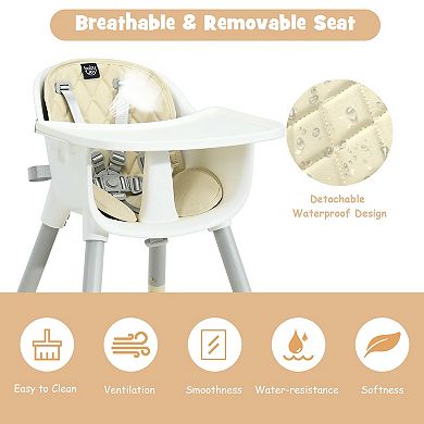 4 In 1 Convertible High Chair And Toddler Table Chair Set