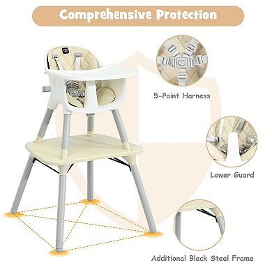 4 In 1 Convertible High Chair And Toddler Table Chair Set