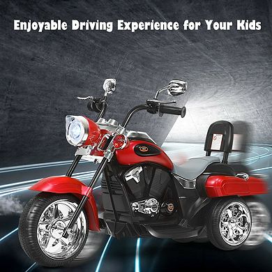 6V Toddler 3-Wheel Chopper Style Ride-On Motorcycle with Horn and Headlight
