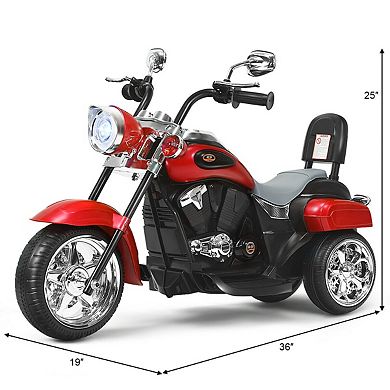 6V Toddler 3-Wheel Chopper Style Ride-On Motorcycle with Horn and Headlight