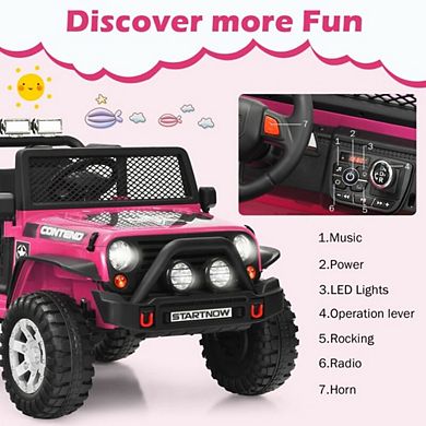 12V Kids Remote Control Ride-On Truck Lights & Music