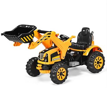 12V Battery-Powered Kids Ride-On Dumper Truck - Yellow