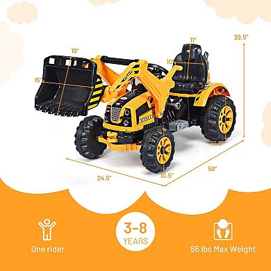 12V Battery-Powered Kids Ride-On Dumper Truck - Yellow