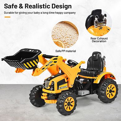 12V Battery-Powered Kids Ride-On Dumper Truck - Yellow