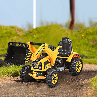 12V Battery-Powered Kids Ride-On Dumper Truck - Yellow