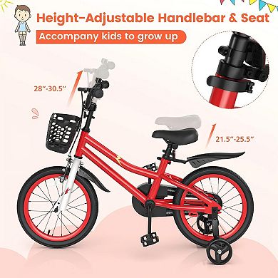 16 Inch Kids Bike with Removable Training Wheels for 4-7 Years Old