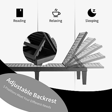 Outdoor Recliner Chair with 5-Position Adjustable Backrest-Black
