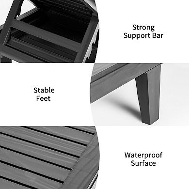 Outdoor Recliner Chair with 5-Position Adjustable Backrest-Black