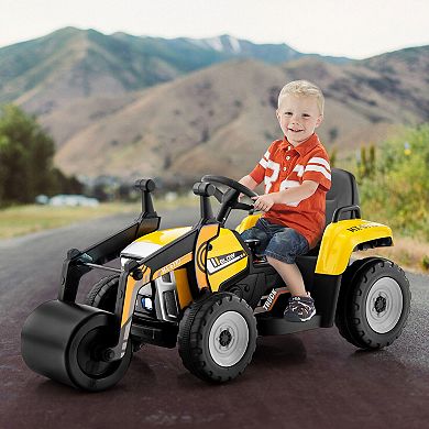 12V Yellow Kids Ride-On Road Roller with 2.4G Remote