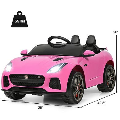 Pink 12V Jaguar F-Type SVR Licensed Kids Ride-On Car