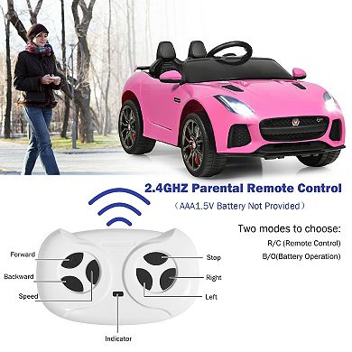 Pink 12V Jaguar F-Type SVR Licensed Kids Ride-On Car