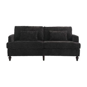 GOODSILO Modern Upholstered Loveseat Sofa with Solid Wood Frame and Removable Cushions
