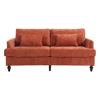 GOODSILO Modern Upholstered Loveseat Sofa with Solid Wood Frame and Removable Cushions