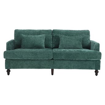 GOODSILO Modern Upholstered Loveseat Sofa with Solid Wood Frame and Removable Cushions