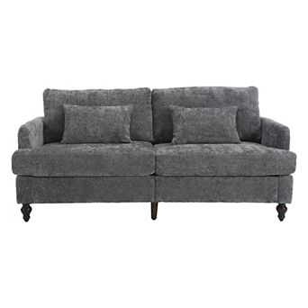 GOODSILO Modern Upholstered Loveseat Sofa with Solid Wood Frame and Removable Cushions