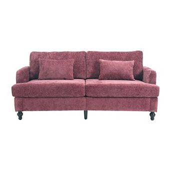 GOODSILO Modern Upholstered Loveseat Sofa with Solid Wood Frame and Removable Cushions