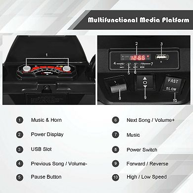 12V Kids Electric ATV with LED Lights and Treaded Tires