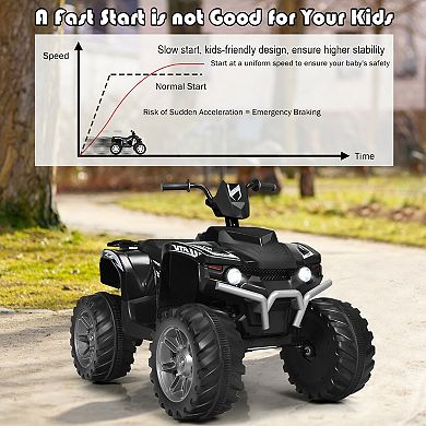 12V Kids Electric ATV with LED Lights and Treaded Tires