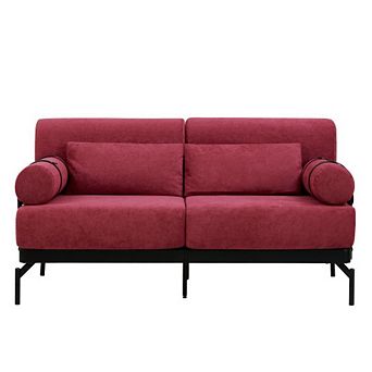 GOODSILO Modern Loveseat Sofa with USB Ports and Cylindrical Armrests