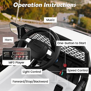 12V Kids Ride On Truck with Remote Control and Headlights