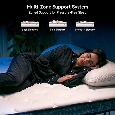 BURFLY 1977 10In. Medium Hybrid Mattress Memory Foam & Innerspring Support, CertiPUR-US Certified