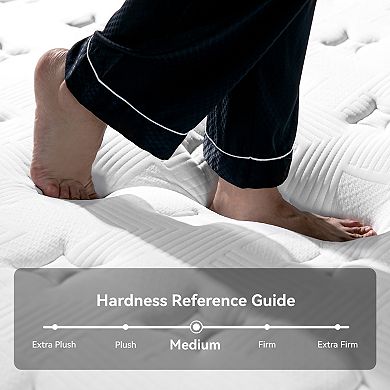 BURFLY 1977 14In. Medium Hybrid Mattress Memory Foam & Innerspring Support, CertiPUR-US Certified