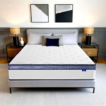 BURFLY 1977 8 in Medium Hybrid Mattress Memory Foam & Innerspring Support, CertiPUR-US Certified