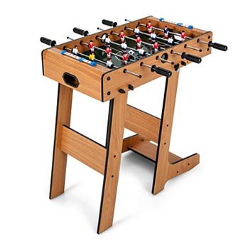 Compact Tabletop Foosball Game with Dual Handles and 2 Balls