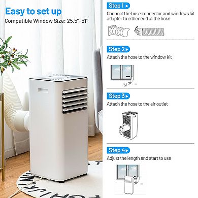 10000 BTU Portable Air Conditioner with Dehumidifier - White