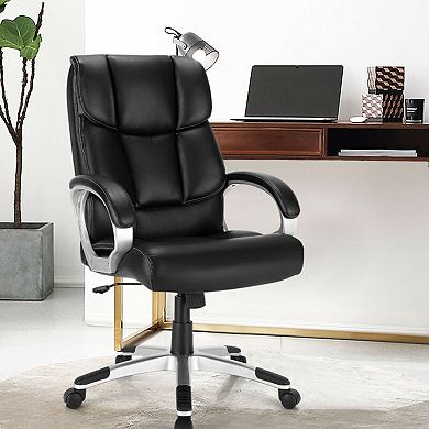 Big and Tall Adjustable High Back Leather Executive Office Chair