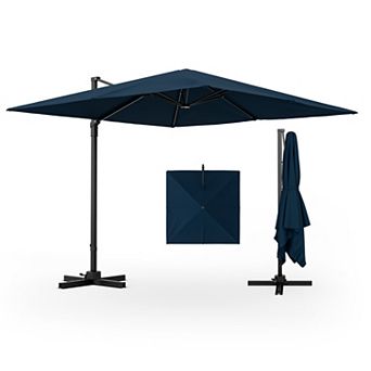 9.5 Feet Square Patio Cantilever Umbrella with 360° Rotation