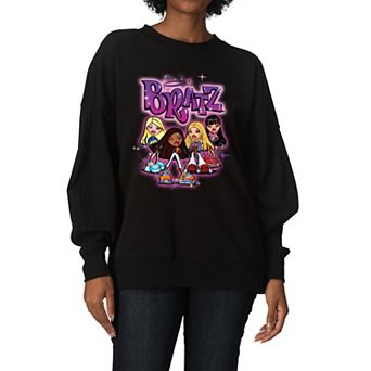 Women's Bratz Doll Group Oversized Fleece Crew Sweatshirt