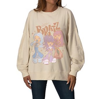 Women's Bratz Graphic Oversized Fleece Crew Sweatshirt