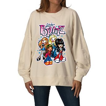 Women's Bratz Graphic Oversized Fleece Crew Sweatshirt