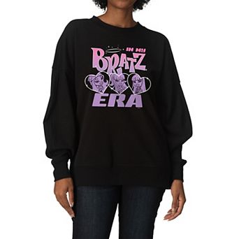 Women's Bratz In My Bratz Era Oversized Fleece Crew Sweatshirt