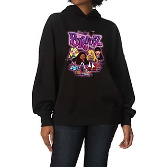 Women's Bratz Doll Group Oversized Fleece Hoodie Sweatshirt