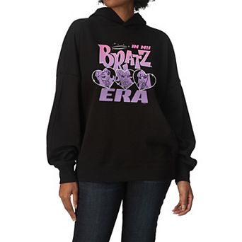Women's Bratz In My Bratz Era Oversized Fleece Hoodie Sweatshirt