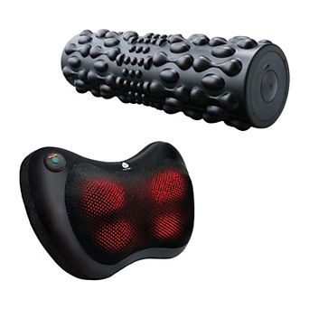 Pursonic Total Body Recovery Bundle  Vibrating Foam Roller + Shiatsu Heating Neck & Back Massager