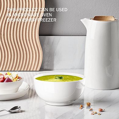 8 Pack 10 Ounce Porcelain Serving Bowls for Kitchen