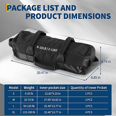 Sandbag for Fitness Weights Training,5-200 LBS Adjustable Weighted SandBag for Home Gym
