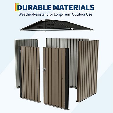 6X4 FT Outdoor Storage Shed,130 Cu Ft Outdoor Tool Shed with Sloped Roof