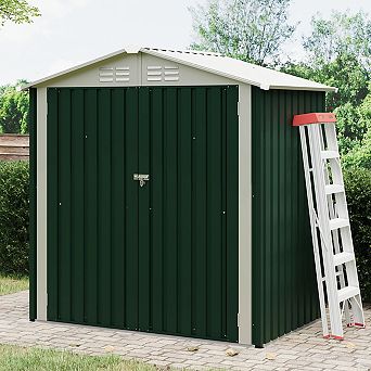 6X4 FT Outdoor Storage Shed,130 Cu Ft Outdoor Tool Shed with Sloped Roof