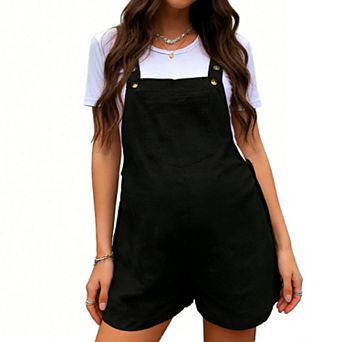 Women's Maternity Overalls Shorts Adjustable Waist Casual Sleeveless Romper for Pregnancy