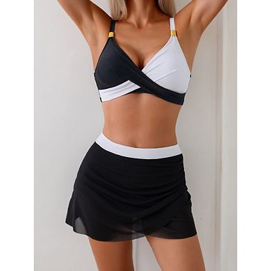 Women's Bikini Sets Two Piece High Waisted V Neck Twist Front Adjustable Spaghetti Straps Swimsuit