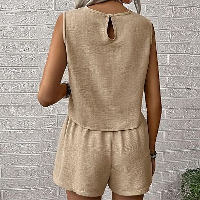 Women's 2 Piece Outfits Casual Sleeveless Tank Top and Shorts Summer Sets