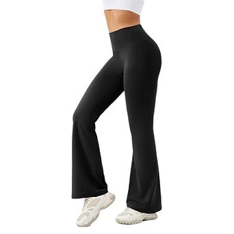 Women's High Waist Flare Yoga Leggings Stretchy Flattering Silhouette Pants for Yoga Gym Casual Wear